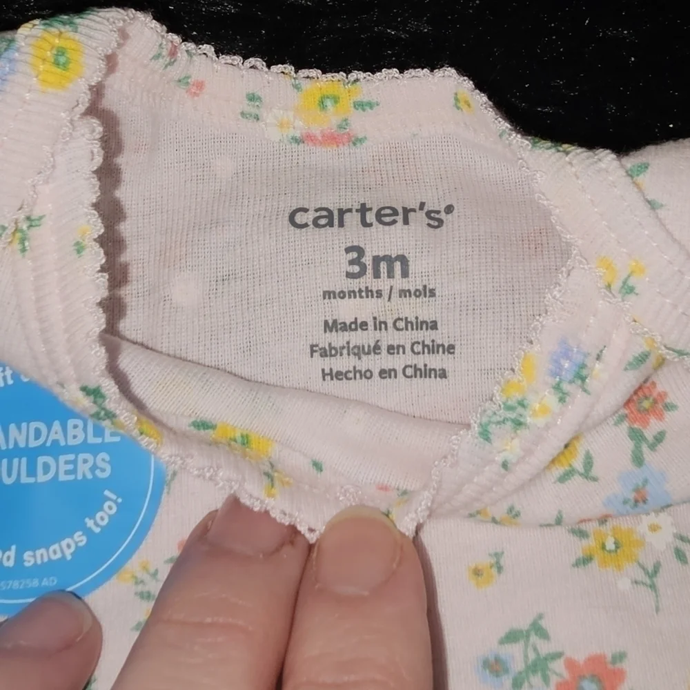 Carter's Baby Pink Floral Onesie 3m